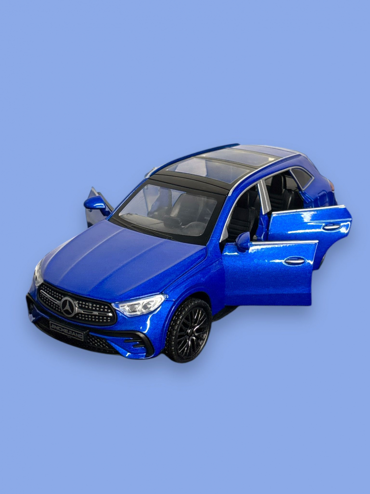 Macheta Mercedes GLC 400, din Metal, cu Faruri si Stopuri care Lumineaza, Sunete realistice de Motor si Alarma, cu Functie Pull-Back, cu Functie de Deschidere a Usilor - Albastru [12]