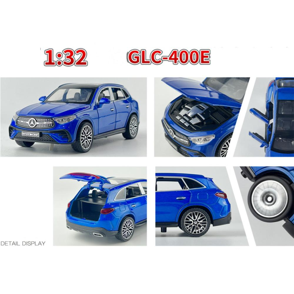 Macheta Mercedes GLC 400, din Metal, cu Faruri si Stopuri care Lumineaza, Sunete realistice de Motor si Alarma, cu Functie Pull-Back, cu Functie de Deschidere a Usilor - Albastru [4]