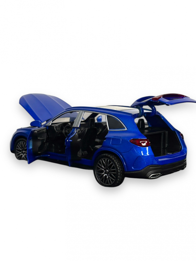 Macheta Mercedes GLC 400, din Metal, cu Faruri si Stopuri care Lumineaza, Sunete realistice de Motor si Alarma, cu Functie Pull-Back, cu Functie de Deschidere a Usilor - Albastru [11]