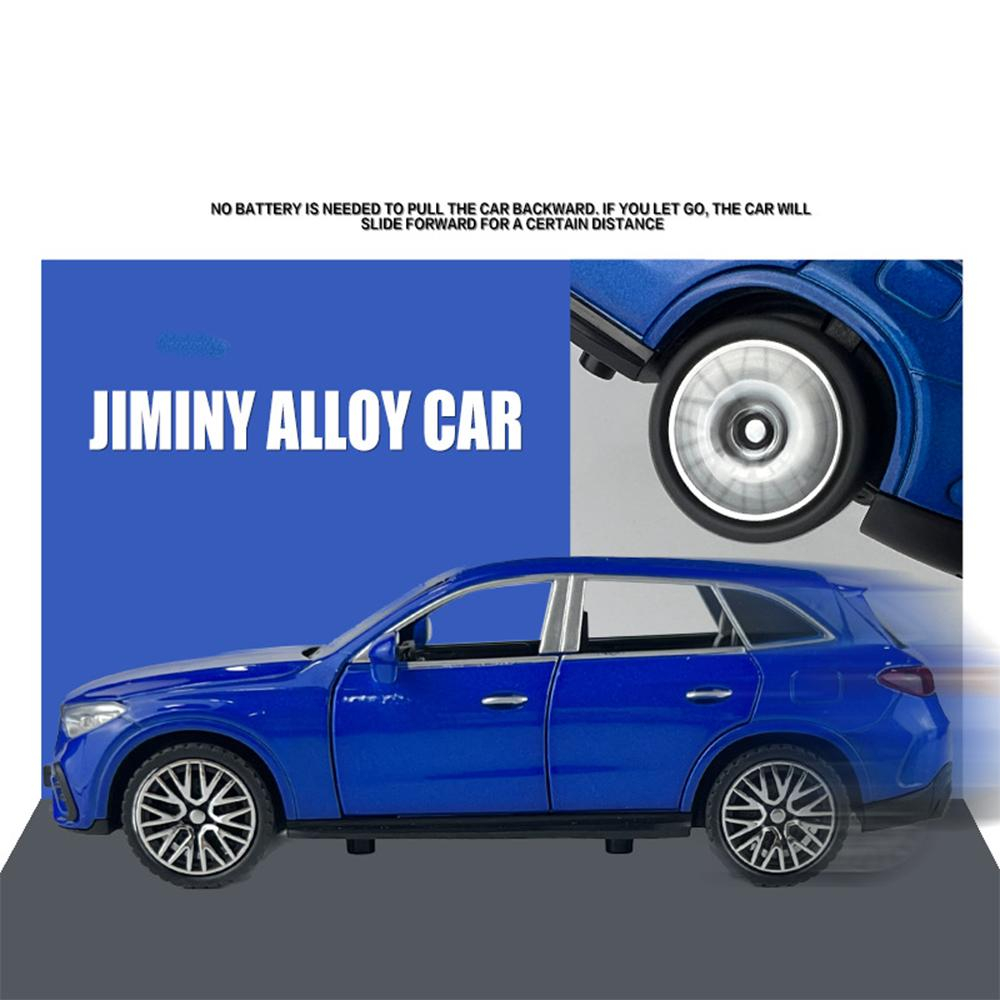 Macheta Mercedes GLC 400, din Metal, cu Faruri si Stopuri care Lumineaza, Sunete realistice de Motor si Alarma, cu Functie Pull-Back, cu Functie de Deschidere a Usilor - Albastru [5]