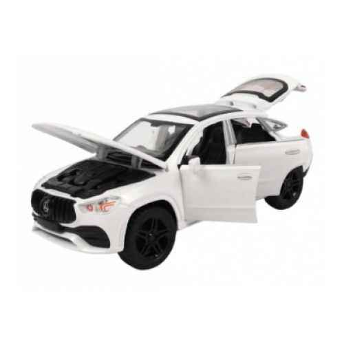 Macheta Mercedes-GLE AMG G53 din Metal, Cu Lumini si Sunete de Motor, Functii de Deschidere Usi si Push&Go, Alb, 17 cm [5]
