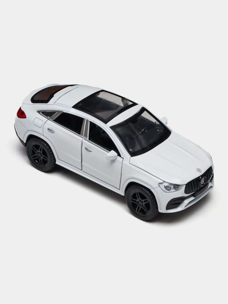 Macheta Mercedes-GLE AMG G53 din Metal, Cu Lumini si Sunete de Motor, Functii de Deschidere Usi si Push&Go, Alb, 17 cm [1]