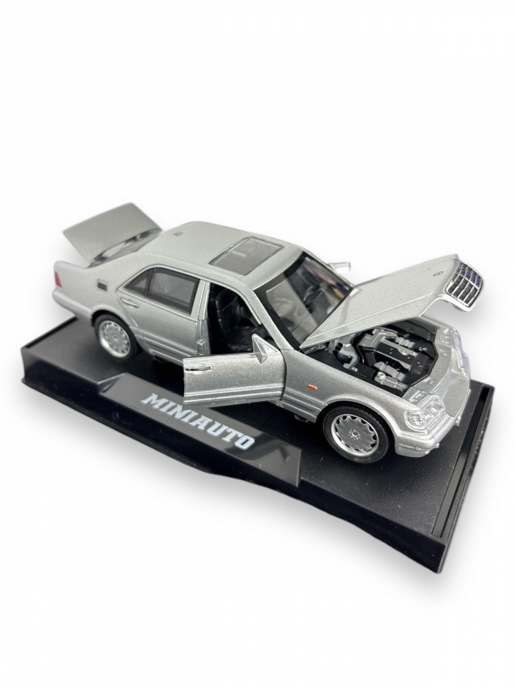 Macheta Mercedes S600 w140, din Metal, cu Lumini si Sunete realistice de Motor si Alarma, cu Functie Pull-Back, cu Functie de Deschidere a Usilor - Gri [6]