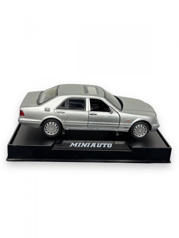Macheta Mercedes S600 w140, din Metal, cu Lumini si Sunete realistice de Motor si Alarma, cu Functie Pull-Back, cu Functie de Deschidere a Usilor - Gri [4]