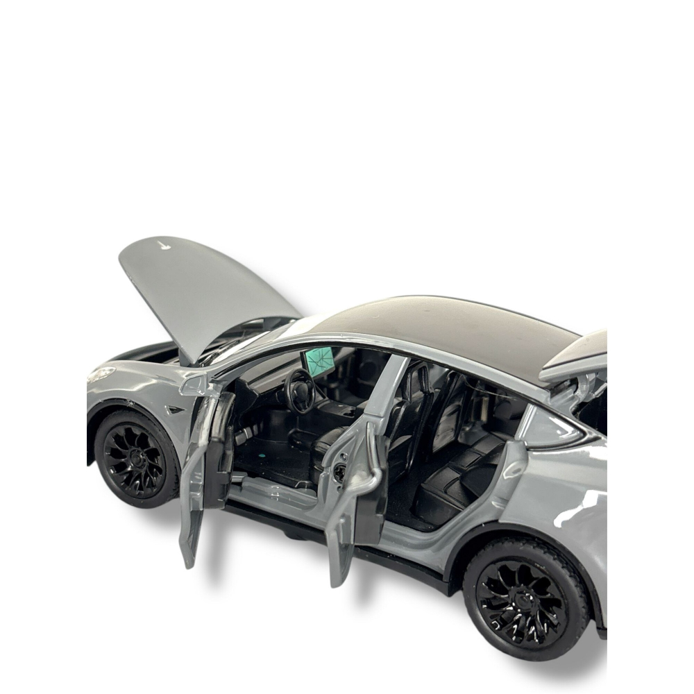 Macheta Tesla Model 3, din Metal - Functie Pull Back, Usi Deschise, Capota si Portbagaj Functionale, Sunete Realiste, Lumini, 15 cm [3]