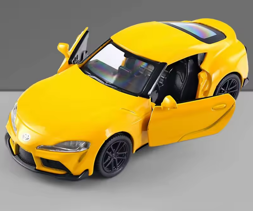 Macheta Toyota Supra, Metal, Sunete de Motor si Lumini, Functii de Deschidere Usi si Pull-Back, 15 cm [2]