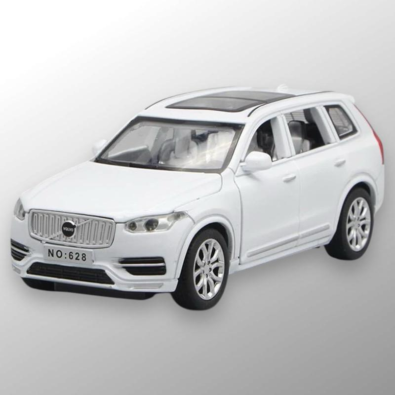 Macheta Volvo XC90, din Metal, cu Lumini si Sunete realistice de Motor si Alarma, cu Functie Pull-Back, cu Functie de Deschidere a Usilor - Alb [10]