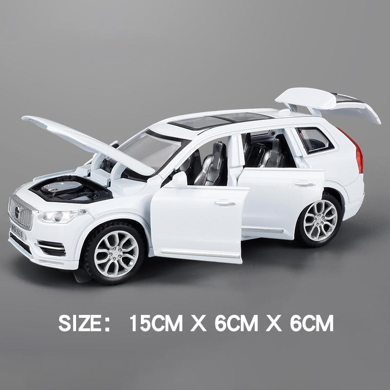 Macheta Volvo XC90, din Metal, cu Lumini si Sunete realistice de Motor si Alarma, cu Functie Pull-Back, cu Functie de Deschidere a Usilor - Alb [9]