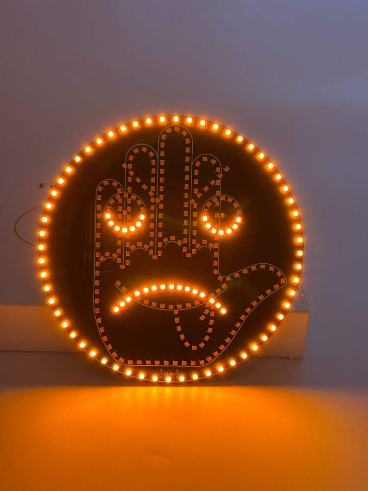 Mana Lumină LED cu Emoji și Gesturi pentru Lunetă – Control Wireless cu Telecomandă, 14,5 cm, 12 Funcții Animate, cu Benzi Adezive pentru Montaj incluse [10]