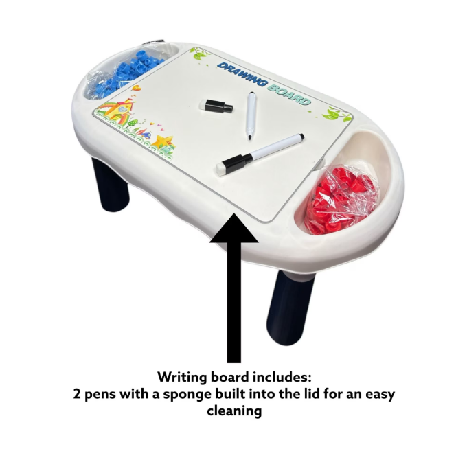 Masa Interactiva DIY cu Puzzle si Blocuri de Constructie – Include 48 Piese de Asamblare, Tabla de Scris cu 2 Creioane, Placa de Constructie, Joc Gobang cu 100 Piese, Abtibilduri [7]