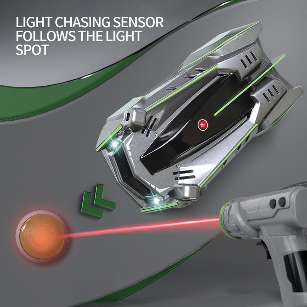 Masina Antigravitationala, R/C cu Control prin Pistol cu Laser, Functie de Urcare pe Perete sau Tavan, Incarcare USB - Gri [7]