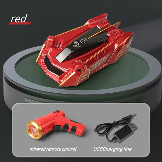 Masina Antigravitationala, R/C cu Control prin Pistol cu Laser, Functie de Urcare pe Perete sau Tavan, Incarcare USB - Rosu [6]