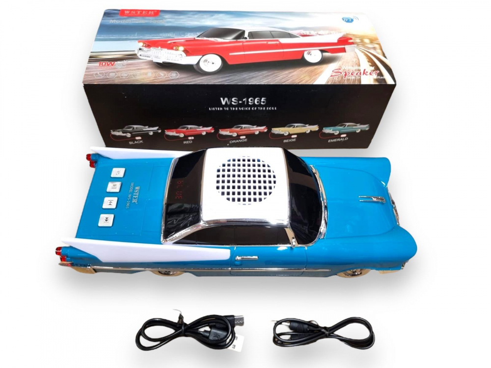 Masina-Boxa Dodge 59, cu Bluetooth, MP3, USB, Card TF, U Disk, Radio FM, HIFI Stereo, 28cm, din Plastic - Emerald [9]