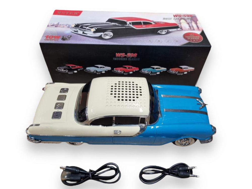 Masina-Boxa Pontiac 1955, cu Bluetooth, MP3, USB, Card TF, U Disk, Radio FM, HIFI Stereo, din Plastic, 28cm - Emerald [8]
