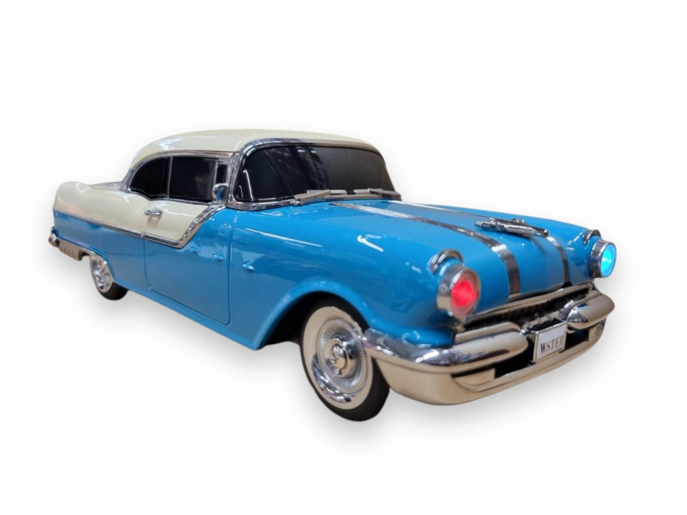 Masina-Boxa Pontiac 1955, cu Bluetooth, MP3, USB, Card TF, U Disk, Radio FM, HIFI Stereo, din Plastic, 28cm - Emerald [10]