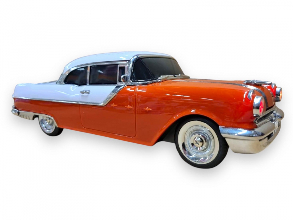 Masina-Boxa Pontiac 1955, cu Bluetooth, MP3, USB, Card TF, U Disk, Radio FM, HIFI Stereo, din Plastic, 28cm - Portocaliu [10]