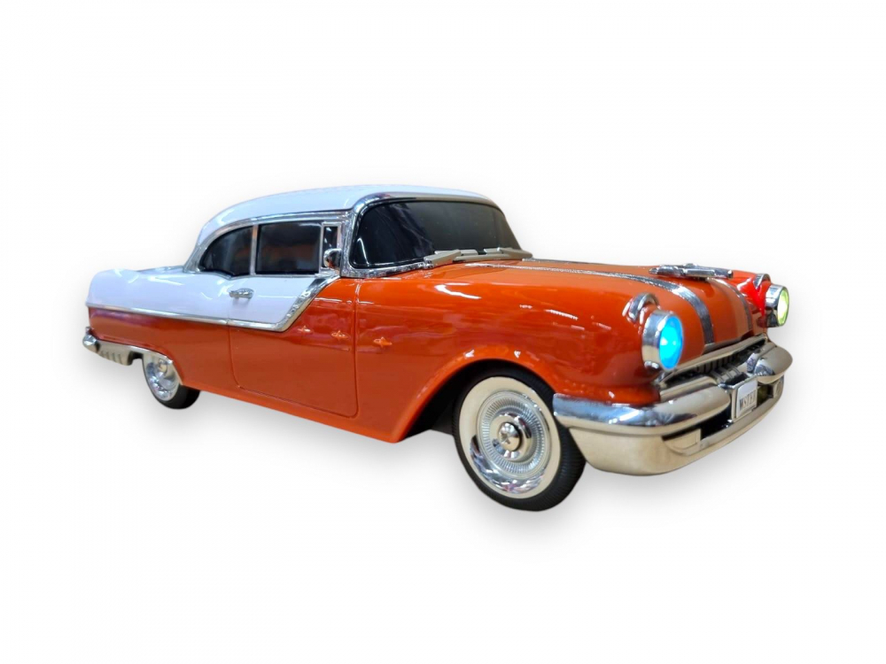 Masina-Boxa Pontiac 1955, cu Bluetooth, MP3, USB, Card TF, U Disk, Radio FM, HIFI Stereo, din Plastic, 28cm - Portocaliu [8]