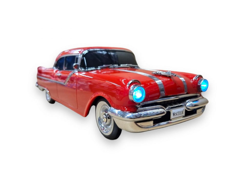 Masina-Boxa Pontiac 1955, cu Bluetooth, MP3, USB, Card TF, U Disk, Radio FM, HIFI Stereo, din Plastic, 28cm - Rosu [11]