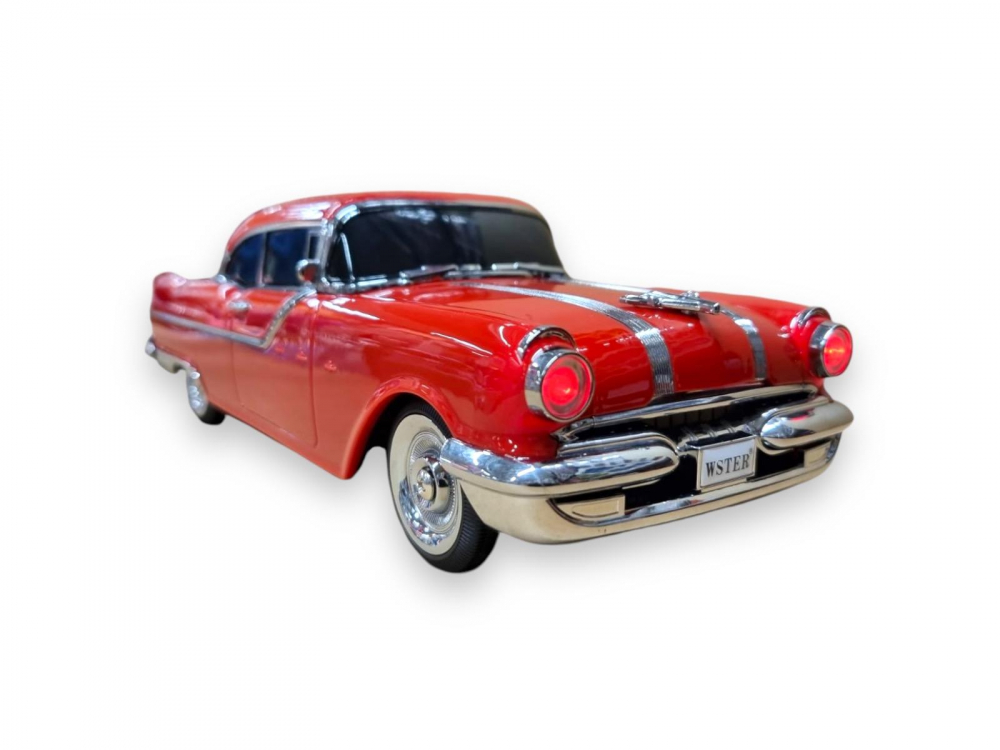 Masina-Boxa Pontiac 1955, cu Bluetooth, MP3, USB, Card TF, U Disk, Radio FM, HIFI Stereo, din Plastic, 28cm - Rosu [9]