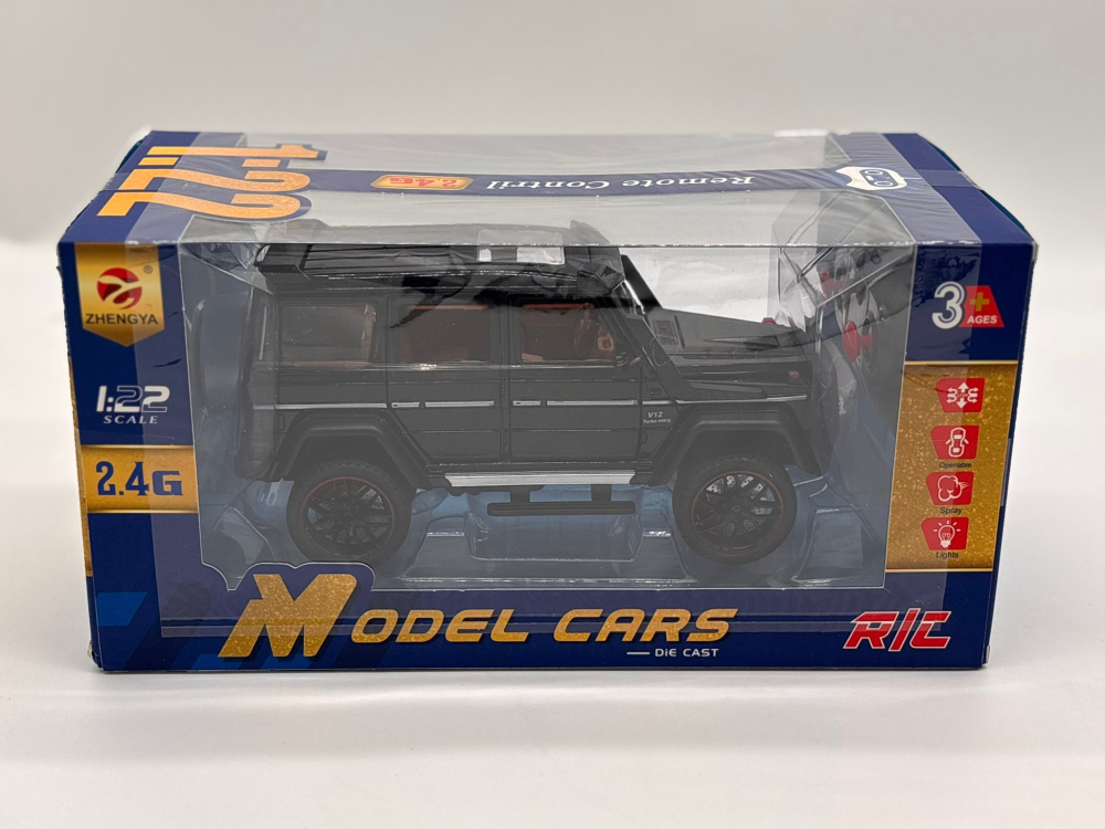 Mașină cu Telecomandă Mercedes G-Class din Metal, 23 cm, Fum, Uși Deschizătoare, Faruri, Acumulator, Control Complet 360° [15]