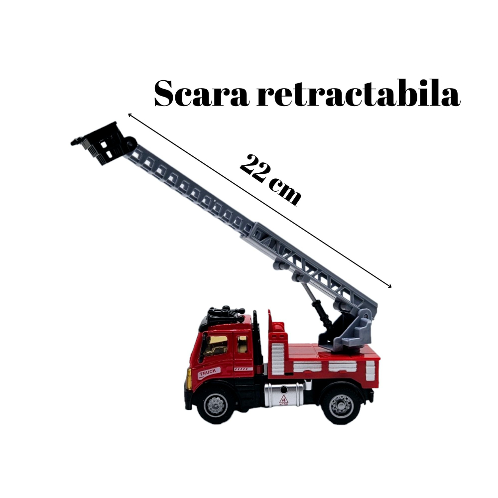 Masina de Pompieri cu Telecomanda si Scara Retractabila, Metal [4]