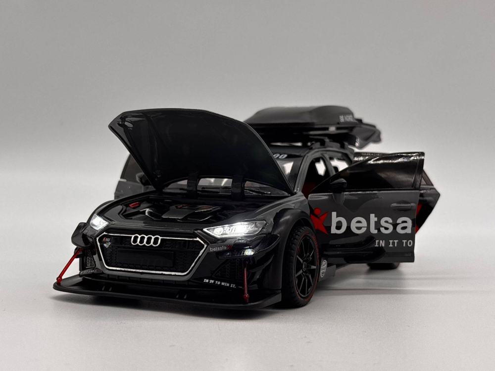 Mașină din Metal Audi RS6 ABT S Line Quattro 1:24, Pullback, Lumini și Sunete, Portbagaj Detașabil, 20 cm [6]