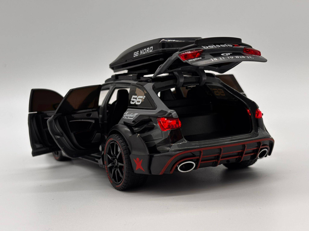 Mașină din Metal Audi RS6 ABT S Line Quattro 1:24, Pullback, Lumini și Sunete, Portbagaj Detașabil, 20 cm [8]