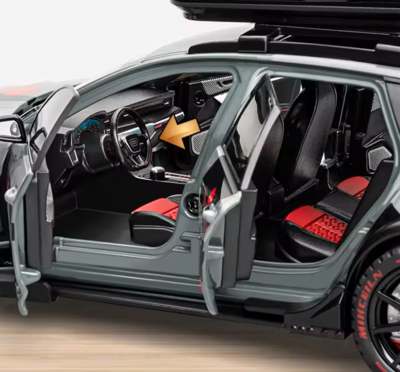 Mașină din Metal Audi RS6 ABT S Line Quattro 1:24, Pullback, Lumini și Sunete, Portbagaj Detașabil, 20 cm [2]