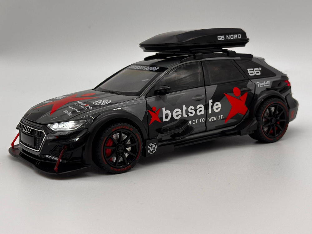 Mașină din Metal Audi RS6 ABT S Line Quattro 1:24, Pullback, Lumini și Sunete, Portbagaj Detașabil, 20 cm [9]