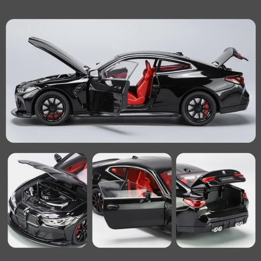 Mașină din Metal BMW M4 G82, 1:32, Functie Pullback, Uși Deschizătoare, Lumini și Sunete, 15 cm [6]