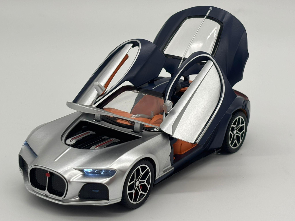 Mașină din Metal Bugatti Atlantic 1:32,Uși Deschizătoare, Lumini și Sunete, Accesoriu Valize Detașabile, 15,5 cm [14]