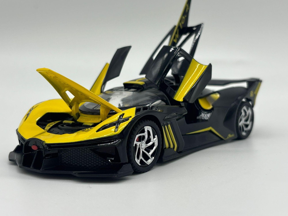 Mașină din Metal Bugatti Bolide 1:32, Hypercar cu Pullback, Uși Deschizătoare în Sus, Lumini și Sunete, 15 cm [10]