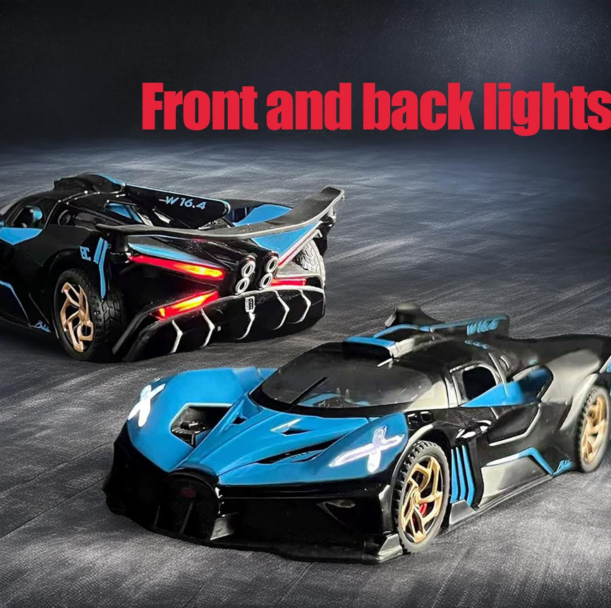 Mașină din Metal Bugatti Bolide 1:32, Hypercar cu Pullback, Uși Deschizătoare în Sus, Lumini și Sunete, 15 cm [6]