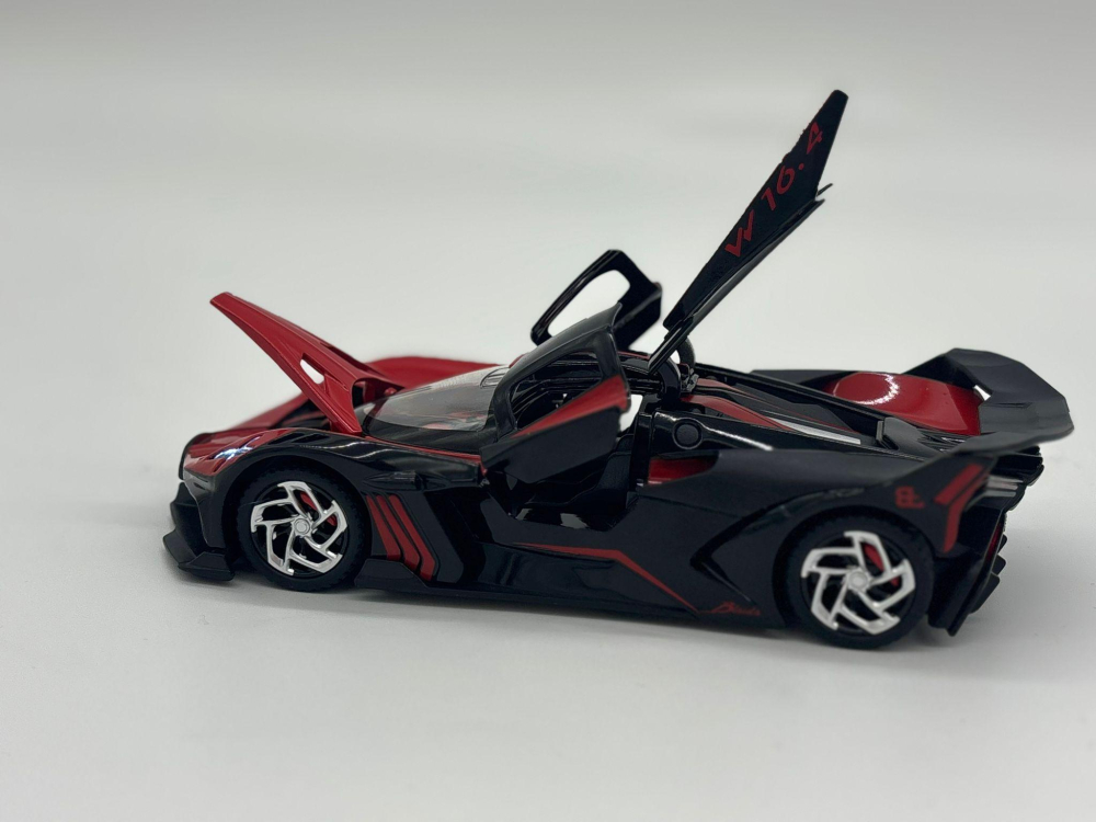 Mașină din Metal Bugatti Bolide 1:32, Hypercar cu Pullback, Uși Deschizătoare în Sus, Lumini și Sunete, 15 cm [8]