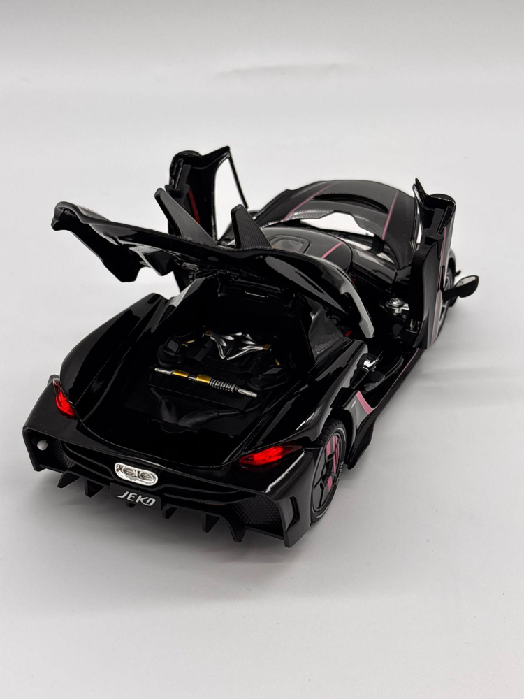 Mașină din Metal Koenigsegg Jesko 1:24, Model Hypercar cu Pullback, Uși Deschizătoare în Sus, Lumini și Sunete, 20 cm [10]