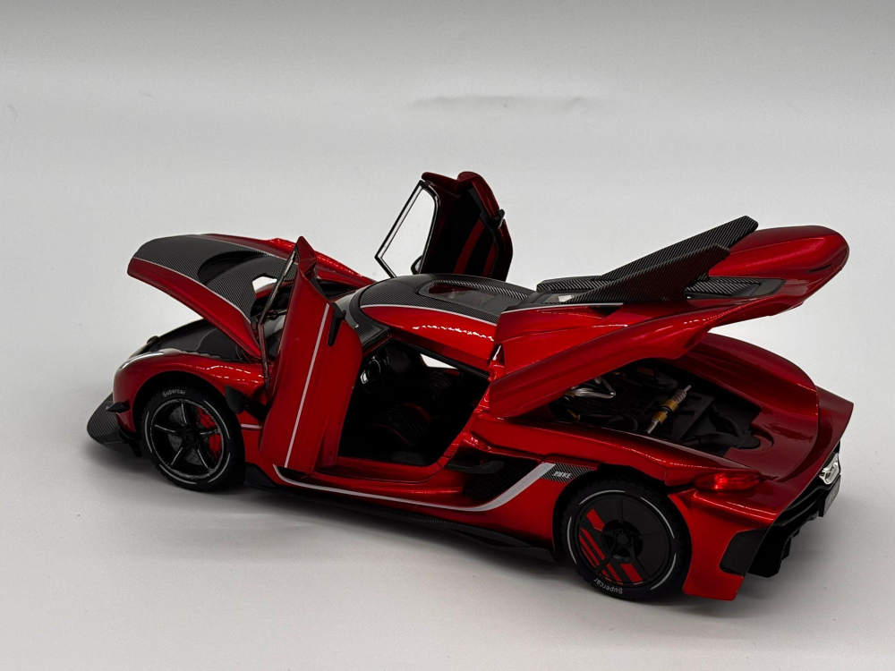 Mașină din Metal Koenigsegg Jesko 1:24, Model Hypercar cu Pullback, Uși Deschizătoare în Sus, Lumini și Sunete, 20 cm [10]