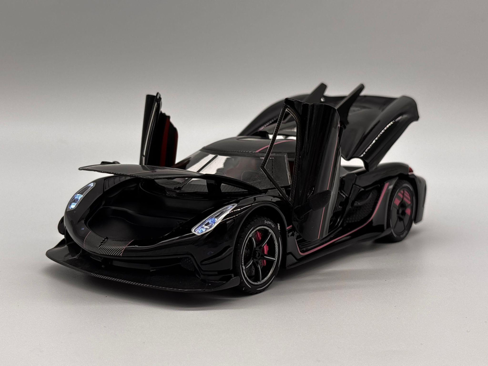 Mașină din Metal Koenigsegg Jesko 1:24, Model Hypercar cu Pullback, Uși Deschizătoare în Sus, Lumini și Sunete, 20 cm [12]