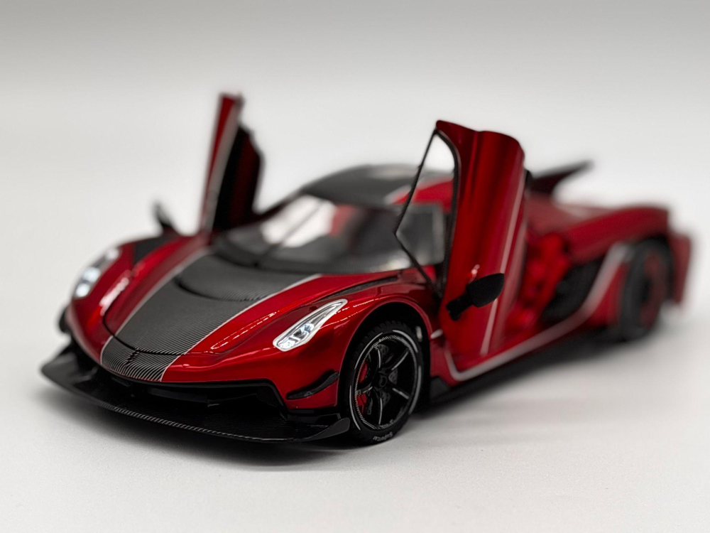 Mașină din Metal Koenigsegg Jesko 1:24, Model Hypercar cu Pullback, Uși Deschizătoare în Sus, Lumini și Sunete, 20 cm [9]