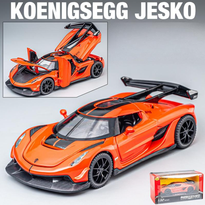 Mașină din Metal Koenigsegg Jesko 1:32, Pullback, Lumini și Sunete, Uși Deschizătoare, 15 cm [3]