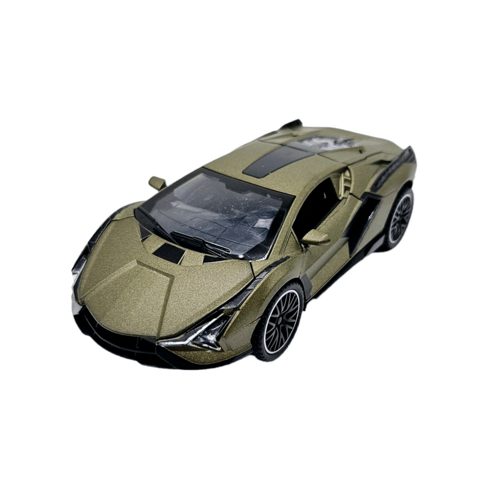 Masinuta metalica tip Lamborghini SIAN, Sunete realistice, Usile se deschid, Farurile lumineaza, Baterii incluse, Metalizat, 15cm [2]