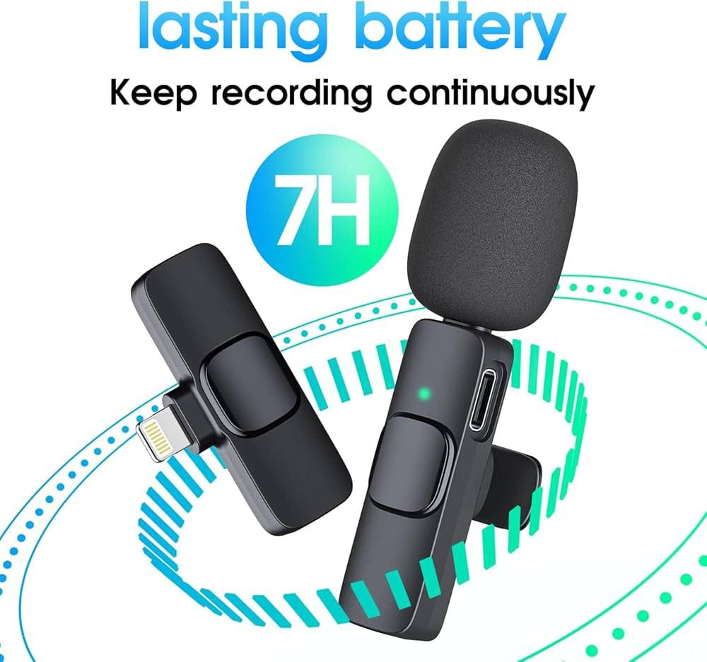 Microfon Lavaliera Wireless K8 –  Recepție până la 20m, Sunet Clar, Compatibil iPhone & Type-C, cu Capsă Integrată pentru Guler/Tricou, Ideal Vlog/Live/Interviuri [4]