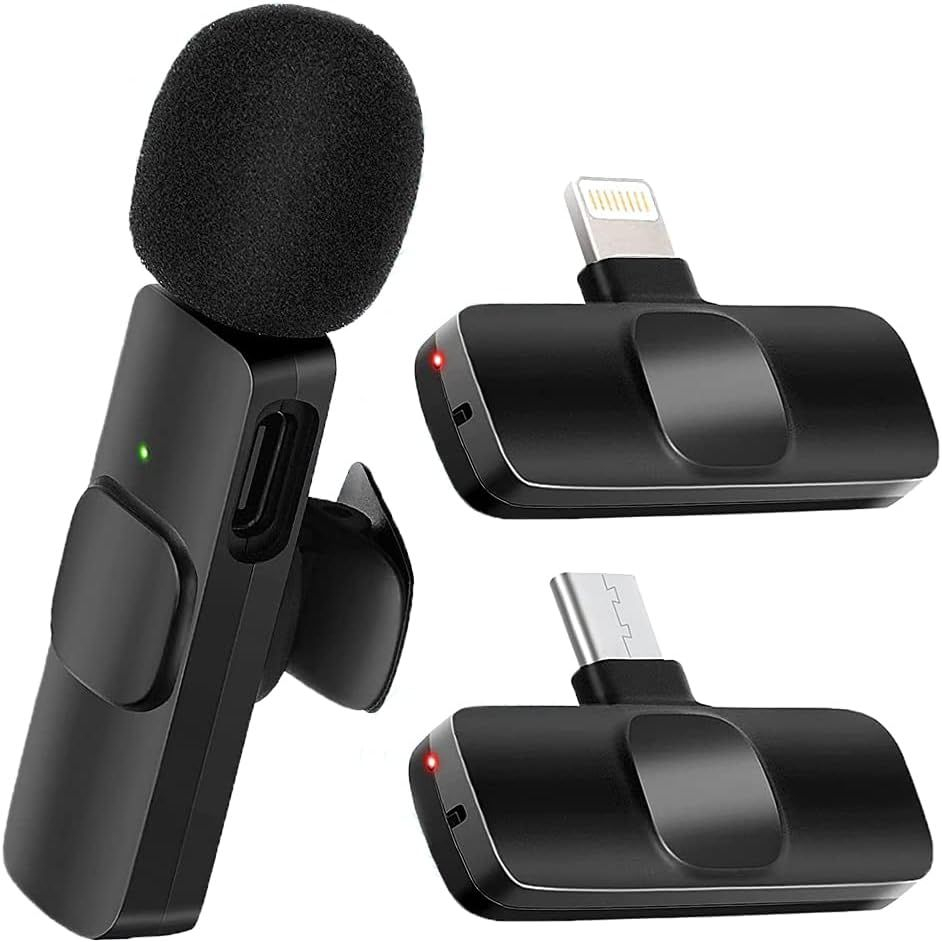 Microfon Lavaliera Wireless K8 –  Recepție până la 20m, Sunet Clar, Compatibil iPhone & Type-C, cu Capsă Integrată pentru Guler/Tricou, Ideal Vlog/Live/Interviuri [2]