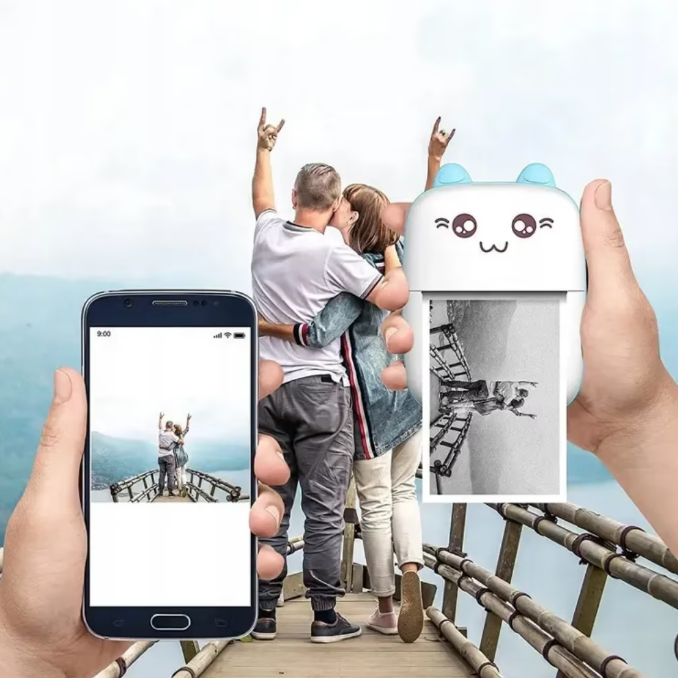 Mini imprimantă Termică Portabilă Bluetooth – Print instant, Fără Cerneală, Rola pentru Print, Cablu Type-C si Manual incluse [4]