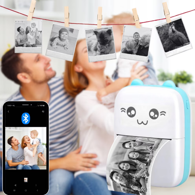 Mini imprimantă Termică Portabilă Bluetooth – Print instant, Fără Cerneală, Rola pentru Print, Cablu Type-C si Manual incluse [3]