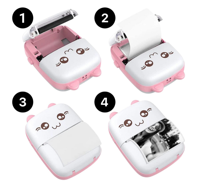 Mini imprimantă Termică Portabilă Bluetooth – Print instant, Fără Cerneală, Rola pentru Print, Cablu Type-C si Manual incluse [3]