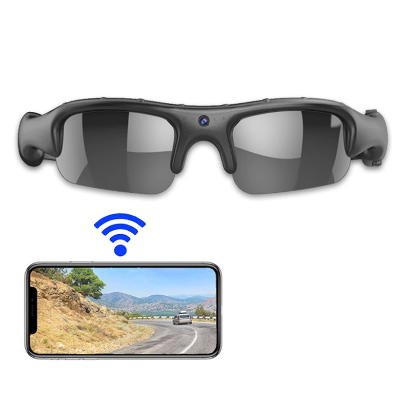 Ochelari cu Camera Video Ascunsa WiFi Full HD 1080P, Inregistrare Audio, Conectare Directa la Telefon Android/iPhone, Lentile Polarizate, Operare cu Un Singur Buton, Incarcare USB, Ideali pentru Sport [4]