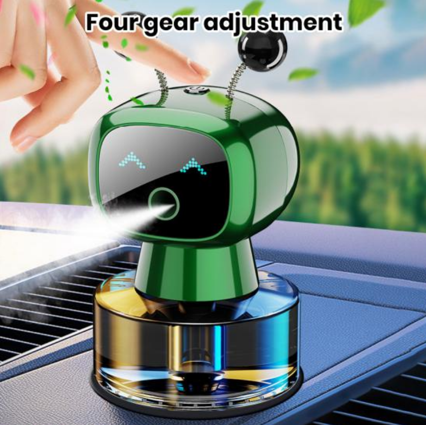 Odorizant Auto Design Robot – Reîncărcabil, Ochi Animati, Parfum Inclus, Fixare pe Bord cu Bandă Specială inclusa [18]