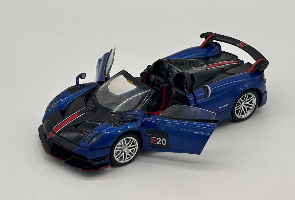 Masina din Metal Pagani Huayra Roadster BC 1:32, 15 cm, Decapotabila, Functie Pull Back, Usile Capota si Portbagaj Deschizabile, Lumini si Sunete, Automacheta Pagani [4]