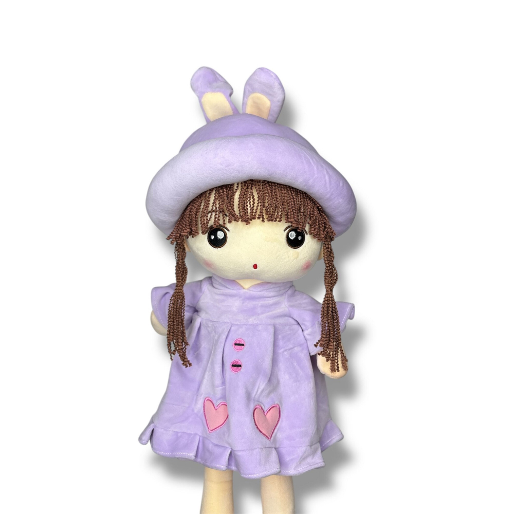 Papusa Angel din Plus, Canta "Are mama o fetita", Mov, 70 cm [4]