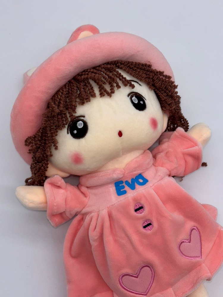 Papusa Angel din Plus, Personalizată cu Nume (Sofia, Maria, Eva), Cântă "Are mama o fetiță frumușică foc", 50 cm [3]